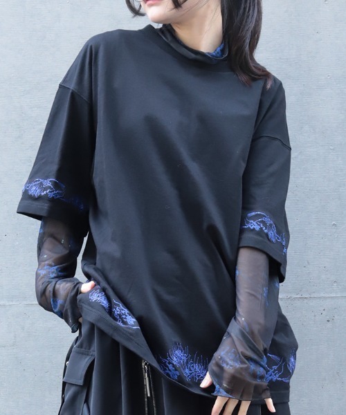REZEN（リゼン） tシャツ 彼岸花刺繍半袖Tシャツ メンズ : ZOZOTOWN