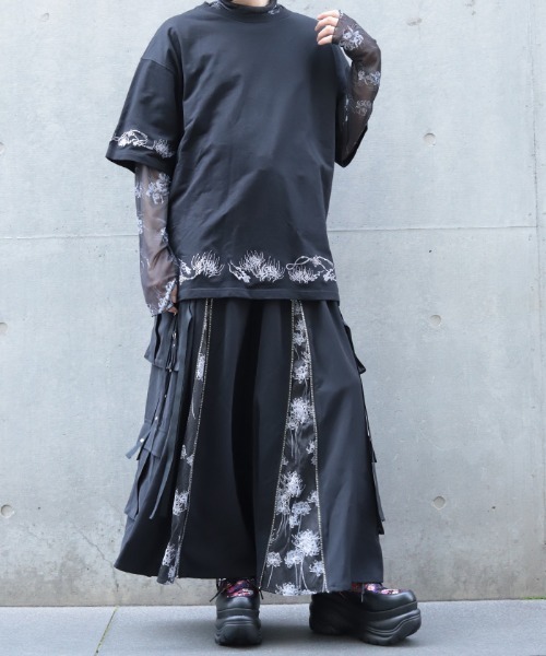 REZEN（リゼン） tシャツ 彼岸花刺繍半袖Tシャツ メンズ : ZOZOTOWN