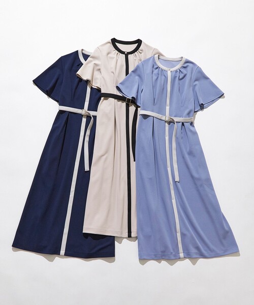 ANY SIS（エニィスィス） ワンピース 半袖 2WAY バイカラー ワンピース