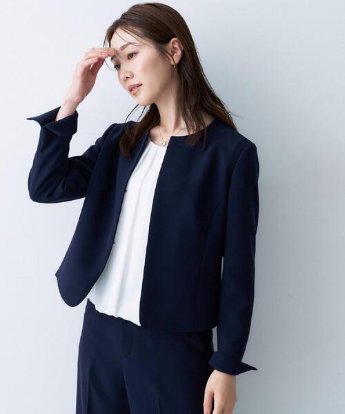 新品タグ付き✨アンタイトル ノーカラージャケット　洗える　スーツ　春夏 UNTITLED（アンタイトル） ジャケット ノーカラージャケット 「洗える