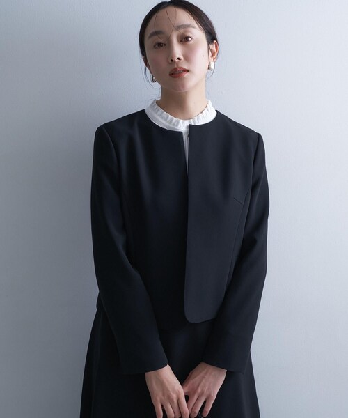 新品タグ付き✨アンタイトル ノーカラージャケット　洗える　スーツ　春夏 UNTITLED（アンタイトル） ジャケット ノーカラージャケット 「洗える