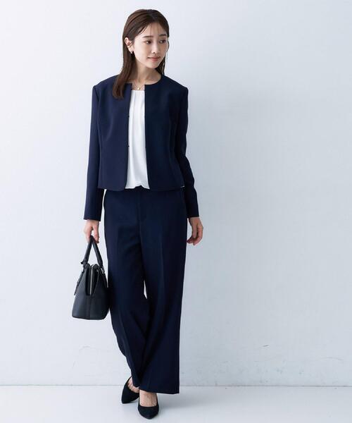 新品タグ付き✨アンタイトル ノーカラージャケット　洗える　スーツ　春夏 UNTITLED（アンタイトル） ジャケット ノーカラージャケット 「洗える
