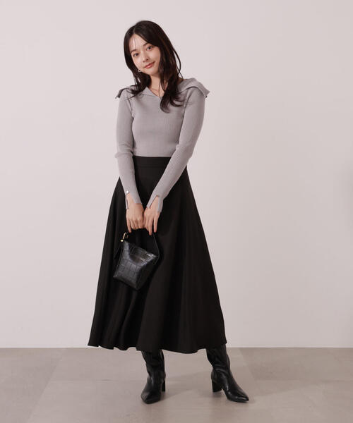 「PROPORTION BODY DRESSING」 フレアスカート SMALL オフホワイト レディース_画像4