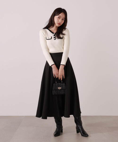 「PROPORTION BODY DRESSING」 フレアスカート SMALL オフホワイト レディース_画像6