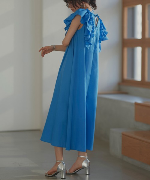 「RUIRUE BOUTIQUE」 ノースリーブワンピース S ブルー レディース_画像3