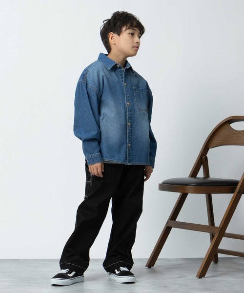 「MPS」 「KIDS」長袖シャツ 150 ライトインディゴブルー キッズ_画像4