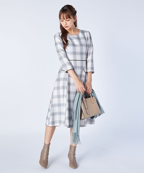 「LAISSE PASSE」 7分袖ワンピース MEDIUM スモークピンク レディース_画像3