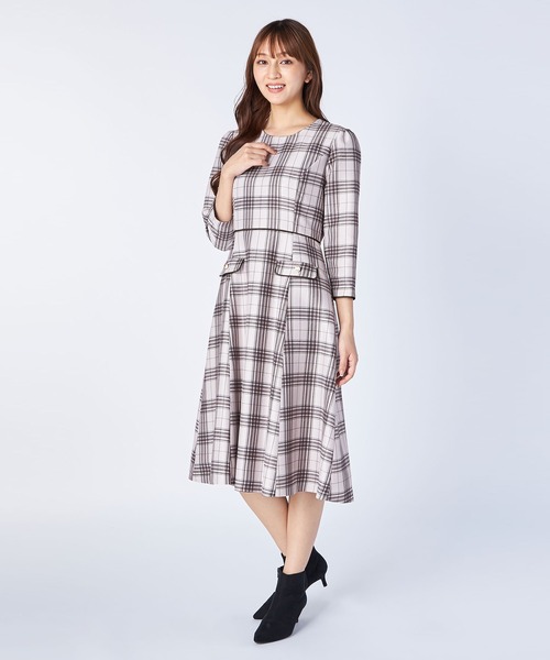 「LAISSE PASSE」 7分袖ワンピース MEDIUM スモークピンク レディース_画像8