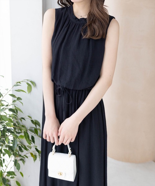 「CLEAR BASIC」 ノースリーブワンピース F ブラック レディース | CLEAR BASIC