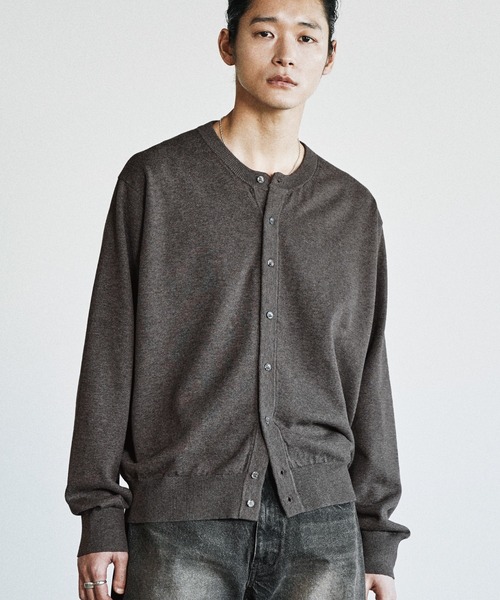 「WYM LIDNM」 ニットカーディガン S チャコール メンズ_画像4