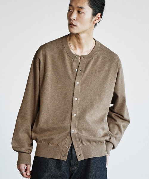 「WYM LIDNM」 ニットカーディガン S チャコール メンズ_画像6