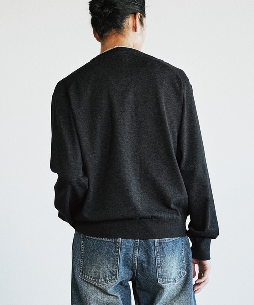 「WYM LIDNM」 ニットカーディガン S チャコール メンズ_画像8