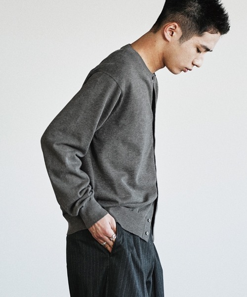 「WYM LIDNM」 ニットカーディガン S チャコール メンズ_画像9