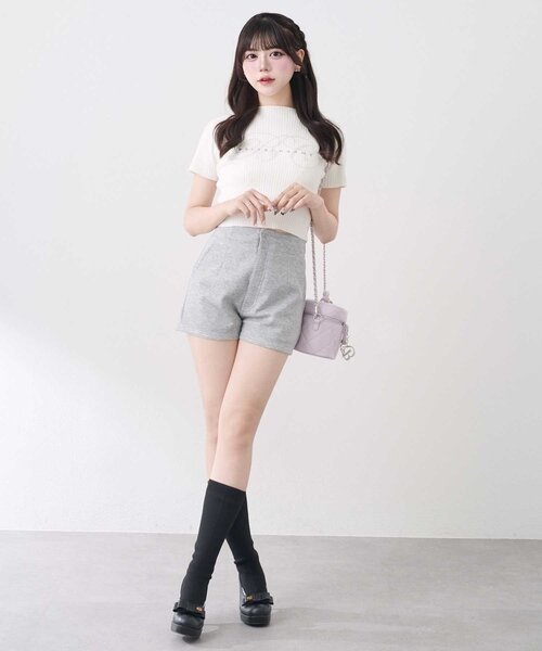 「Belle Charme」 デニムショートパンツ FREE ワンウォッシュ レディース_画像2