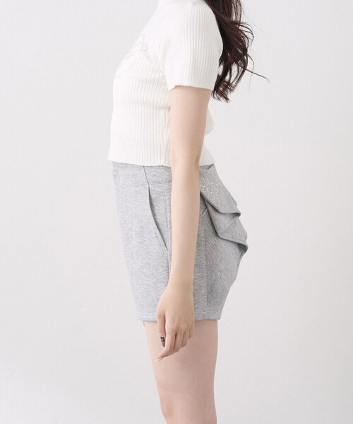 「Belle Charme」 デニムショートパンツ FREE ワンウォッシュ レディース_画像4