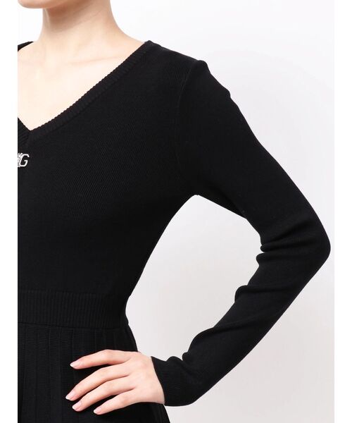 GYDA ミニワンピース　ロゴボタン　未使用タグ付き⭐︎7397 GYDA（ジェイダ） ワンピース Symmetry GYDA bijouプリーツニットミニ