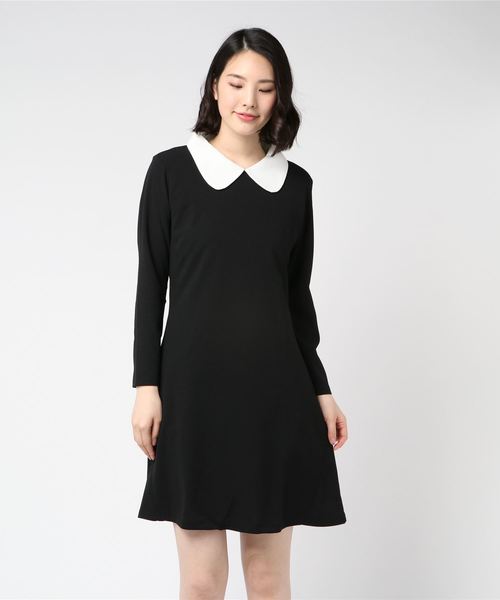シンプルミディアム丈ワンピースドレス GINZA COUTURE/銀座クチュール】スカーフプリント/ 膝丈/ A