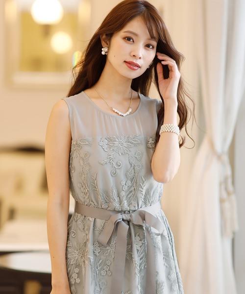 PourVous（プールヴー） ドレス 結婚式 ワンピースドレスフラワーエン