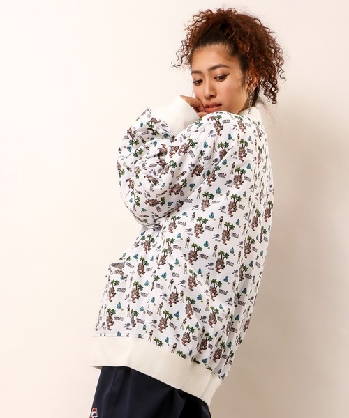 ブルゾン アウター FILA heritage アロハ調総柄 撥水 ジップアップ 