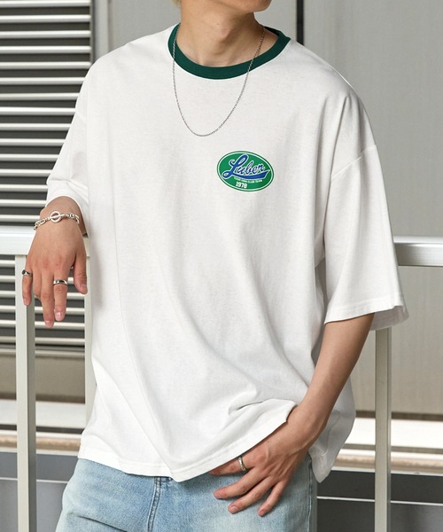 kolor カラー デザインTシャツ トップス プルオーバー サイズ1白グリーン Anchor Smith（アンカー スミス） tシャツ オーバーサイズ カレッジ