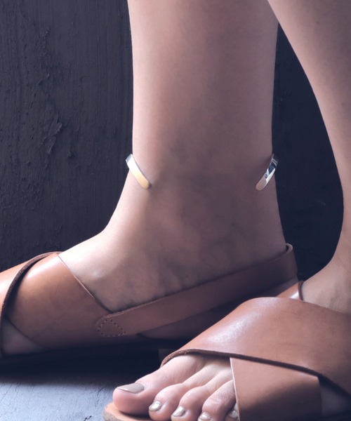 アンクレット 「YArKA/ヤーカ」plate＆chain ankle bangle 「zym3」/プレート＆チェーン足用バングル レディース メンズの画像