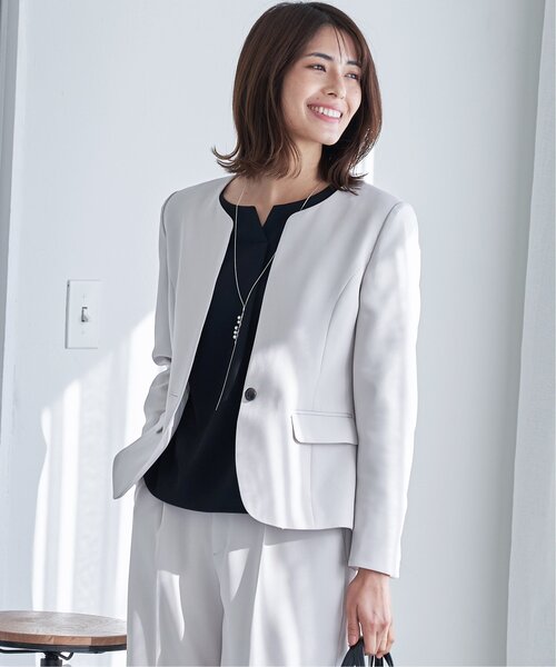 IKKA LOUNGE ジャケット ノーカラージャケット 「洗濯機で洗える