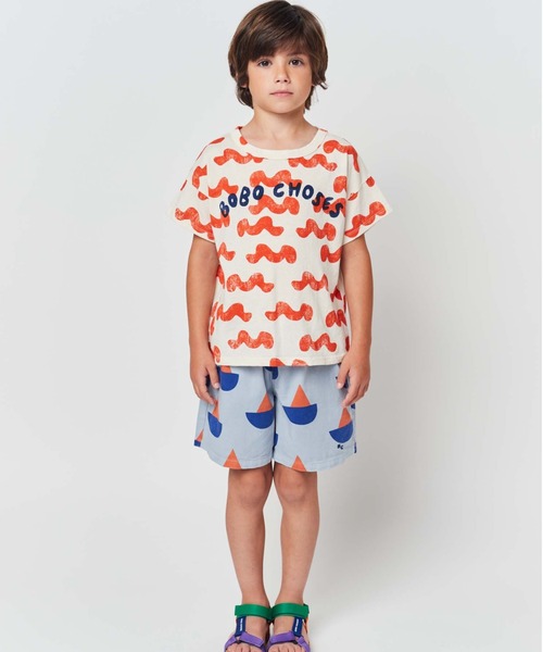 BOBO CHOSES tシャツ Waves all over T-shirt キッズ 子供服