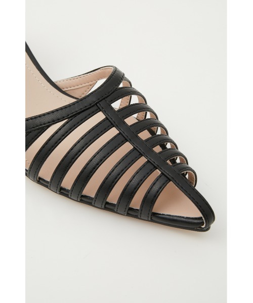 新品★スタッカート★ホワイト アンクルストラップ サンダル ホワイトサンダル(Line square sandal) （サンダル レディース