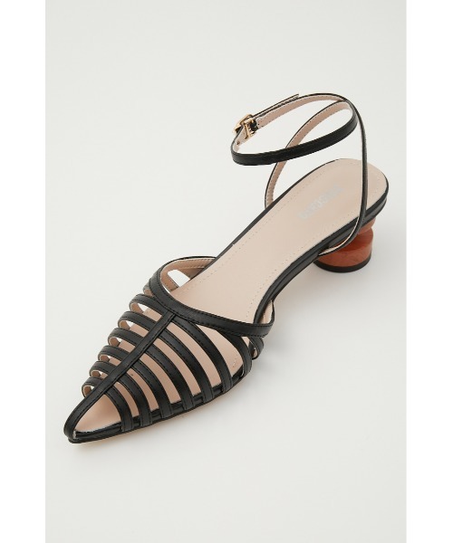 STACCATO ウェーブストラップ サンダル　24.5㎝　グレージュ STACCATO | ウェーブカットフラットサンダル (サンダル ) |SHEL