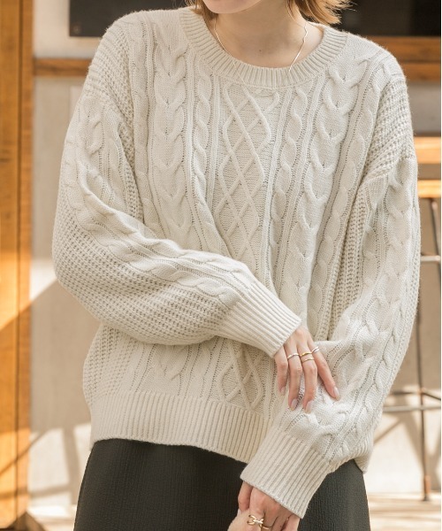 ad thie（アドティエ） ニット セーター ケーブル柄 クルーネック