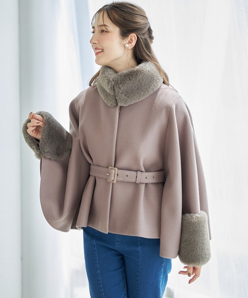 HEART CLOSET ファー付きステンカラーコート HEART CLOSET ファー付きステンカラーコート