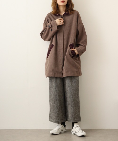 ブラウンミンクコート 花柄刺繍付き ブラウンミンクコート 花柄刺繍付き ブラウンミンクコート 花柄刺繍