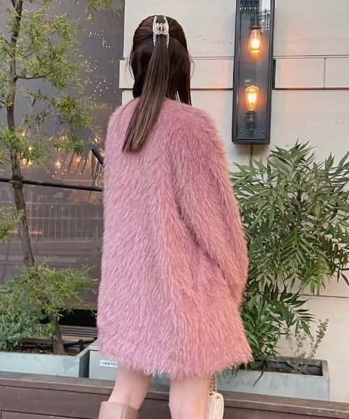 DEICY ロングシャギーコート大阪限定ピンク