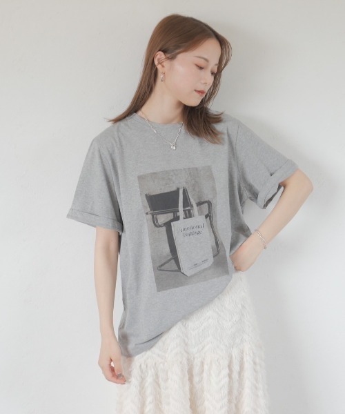 Reurie' tシャツ スクエアプリントTシャツ／square print T 半袖