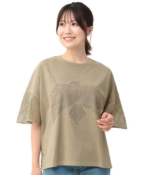 tシャツ メッシュドッキングプリントTシャツ レディース NF5137EU003071_9_l.jpg