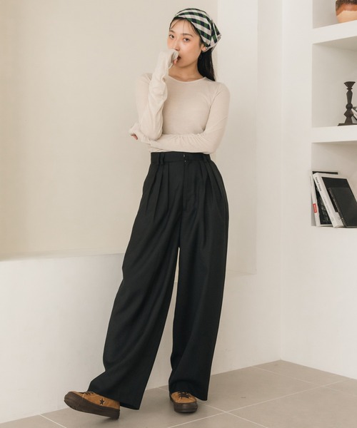 HEILIS（ヘイリス） tシャツ 袖シャーリングシアートップス / ロンT