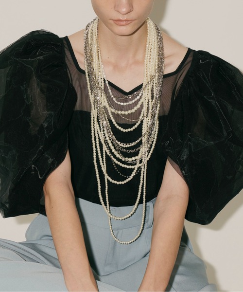 LA BELLE ETUDE（ラベルエチュード） ネックレス 9連淡水パールMIX