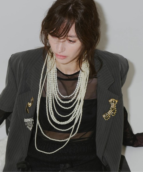 LA BELLE ETUDE ネックレス 9連淡水パールMIXマルチウェイロング