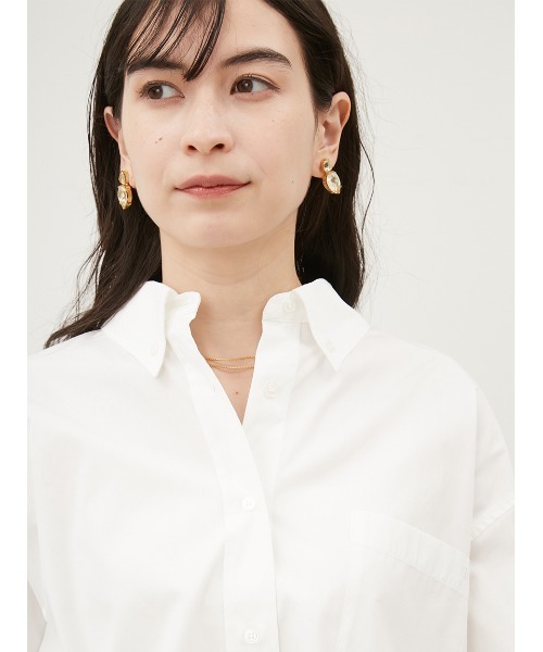 Mila Owen◆長袖ブラウス/O/コットン/IDG/無地/09WFB214077 Mila Owen】美品 コクーンブラウスベージュ 長袖 トップス size0