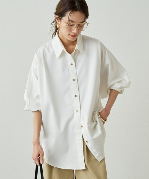 ブラウス シャツ BIG SLEEVE SHIRT レディース シャツ レディース 長袖 シャツブラウス ケープブラウス