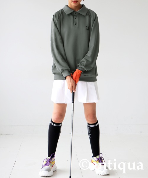 tシャツ ドットステッチトップス レディース antiqua tシャツ 「STCH」ドットデザインストレッチトップス