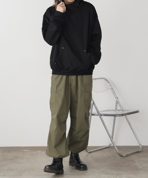 ROOP TOKYO パーカー サイドジップ ハイネック プルオーバー