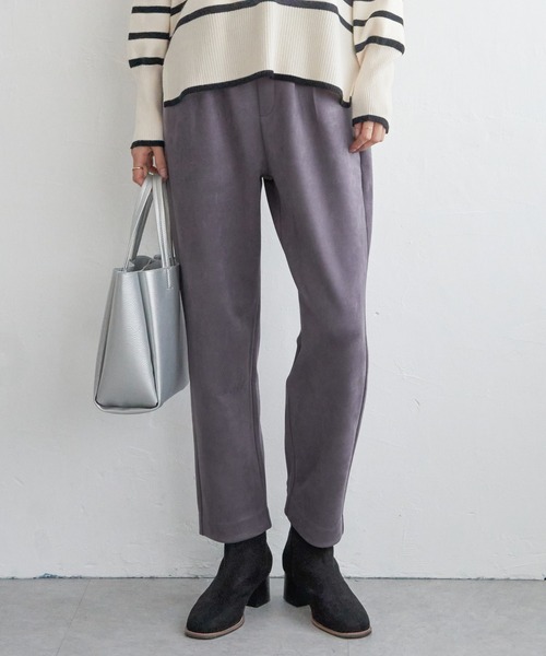 ikka（イッカ） パンツ GOKU楽フェイクスエードテーパードパンツ