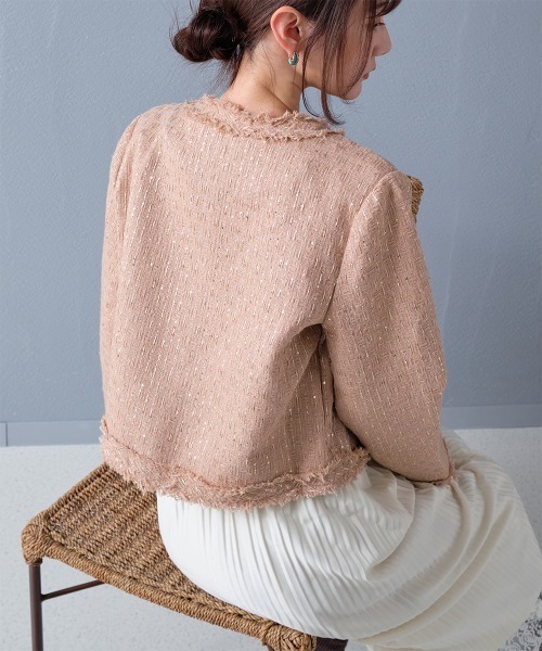 Diagram ラメ ループ ツイード 金ボタン コート ジャケット ラメループ