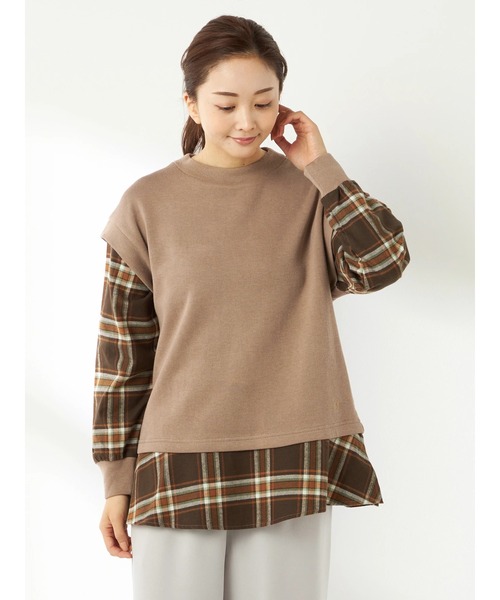 tシャツ 布帛ドッキング レディース