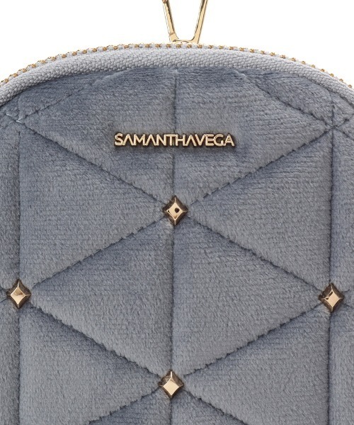Samantha Vega ポーチ ベロアキルティングスタッズポーチ型