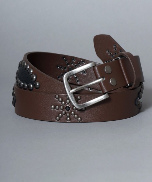 ANPAS(アンパス) ベルト 35mm Width Western Studs Leather Belt ANPAS(アンパス) ベルト 35mm Width Western Studs Leather Belt
