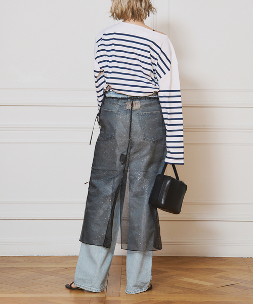 イエナラブークル別注【LE MINOR/ルミノア】パネルボーダーカットソー 黒 LE MINOR/ルミノア 別注パネルボーダーカットソー（Tシャツ