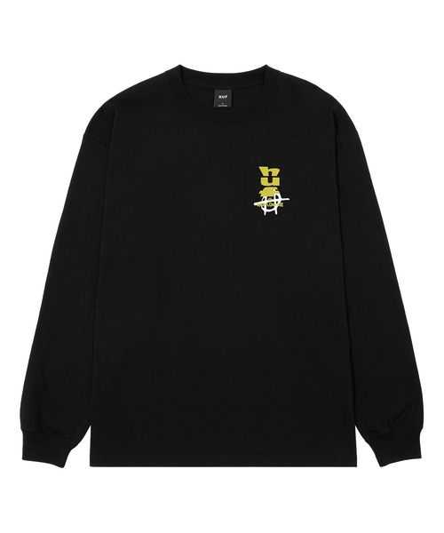 HUF ブラック ロングスリーブTシャツ L HUF tシャツ CUT AND PASTE LS TEE / ハフ ヘビーウェイト