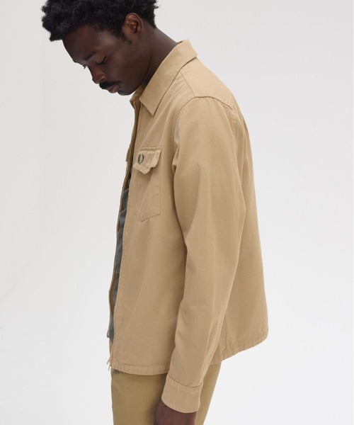 FRED PERRY ツイルジップオーバーシャツ セール】Twill Zip-Through Overshirt／ツイルジップオーバー